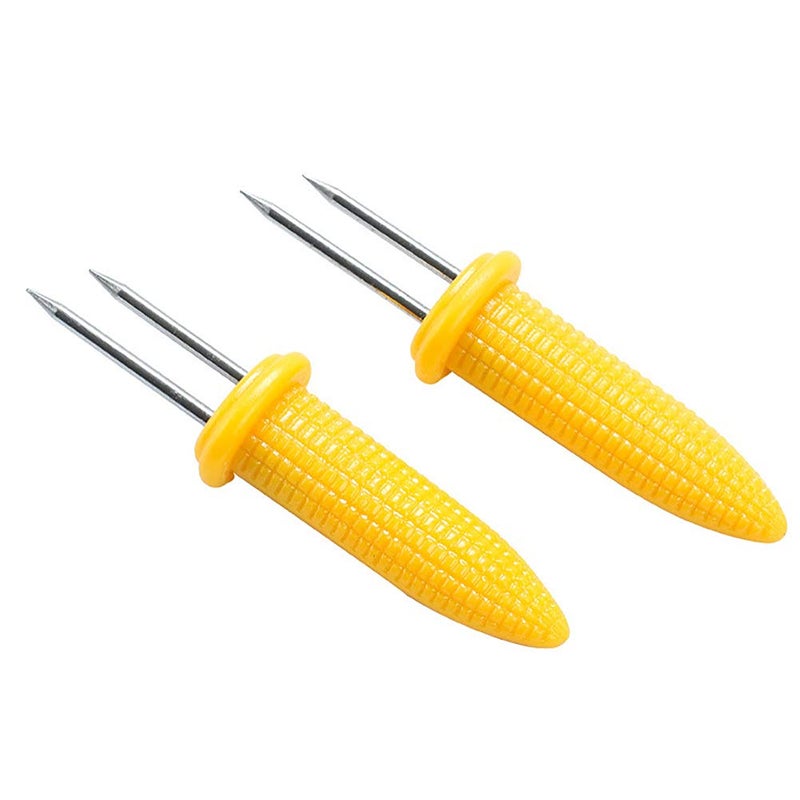 CandyHome 20 Pack Stainless Steel Corn Holders Corn on The Cob Skewers for BBQ Twin Prong Sweet Corn Holder Home Cooking Fork - Image 2